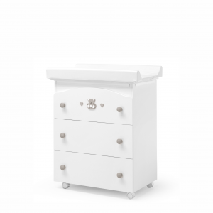 Komoda Charly - 3v1 bílá/hnědá