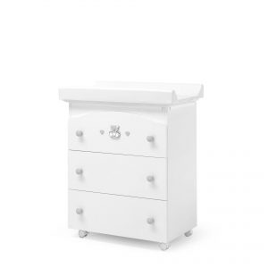 Komoda Charly - 3v1 bílá/šedá