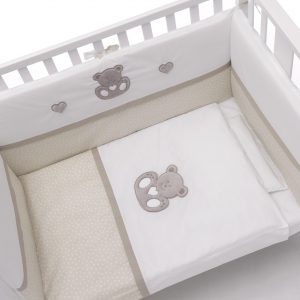 Postýlka k manželské posteli Mini bílá - Mini Charly biela/hnedá